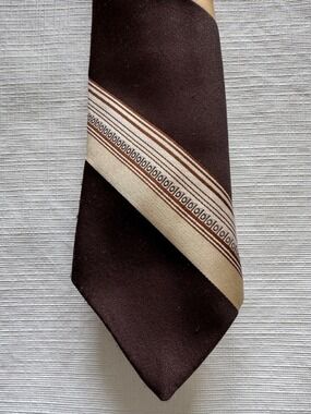 Dior Brown and Cream Striped Silk Tie